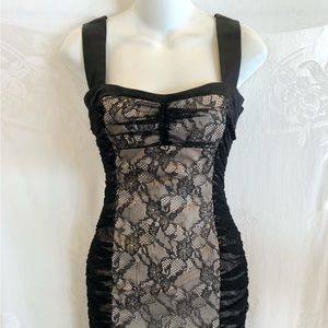 FLAVIO CASTELLANI Black & Nude Illusion Lace Dress 40 2 4 $563